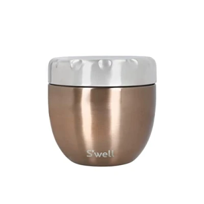 Immagine di S&#039;well Eats Ciotola per alimenti 2 in 1 con coperchio a vite, 636 ml, pirite, triplo isolamento e prova di perdite, mangiare movimento fino 11 ore freddo/7 caldo