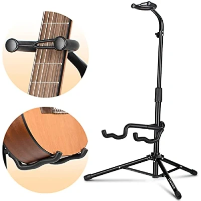 Immagine di CAHAYA Supporto Chitarra Pieghevole Universale A Forma di Stand per Classica Acustica Elettrica Portatile Appoggio Stabile Modello CY0253