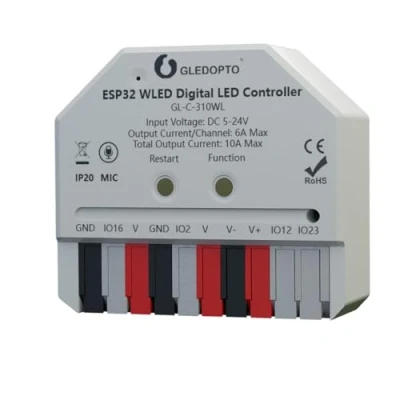 Immagine di GLEDOPTO WLED Controler WS2811, WS2812B, SK6812, WS 2801 APA 012, APA104 (WLED Mini + Mic)