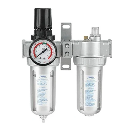 Immagine di 1/2&quot; Regolatore Filtro Compressore d&#039;Aria, Separatore Filtri Acqua Olio D&#039;Olio Strumento Lubrificatore, Trappola di Pressione Aria per