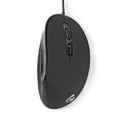 Immagine di NEDIS Mouse ergonomico con Cavo Manomano destro 6 pulsanti 3200 DPI da 1,8 m Nero