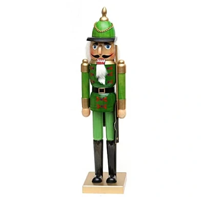 Immagine di Dekohelden24 Schiaccianoci classico a forma di soldato, colore verde, grande circa 50 cm