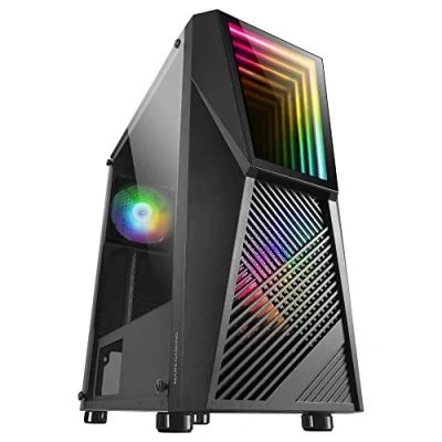 Immagine di MARSGAMING Mars Gaming MC777, Case da Gioco PC, Infinity Mirror ARGB, Vetro Temperato, 2x Fan Chroma Nero
