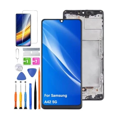 Immagine di HLYGZX Display di ricambio per Samsung Galaxy A42 5G LCD TFT A426B A426U A426N Schermo Touch Digitizer Assembly Kit riparazione (senza impronte digitali, nero con cornice)