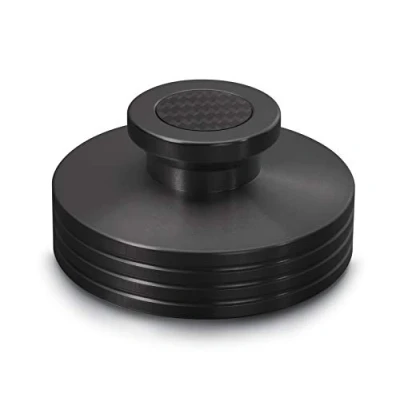 Immagine di Dynavox Stabilizzatore giradischi PST330, peso di appoggio per in alluminio, 330 g, con superficie carbonio e intarsio, nero