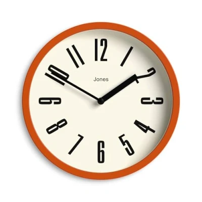 Immagine di Jones Clocks® orologio da parete Hot Tub piccolo rotondo retrò 20 cm Arancione Numeri facili leggere Ideale per cucina, ufficio, camera dei bambini o qualsiasi spazio
