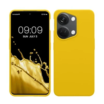 Immagine di kwmobile Cover per OnePlus Nord 3 5G Custodia Back Case Smartphone in Silicone TPU Protezione Gommata giallo radiante