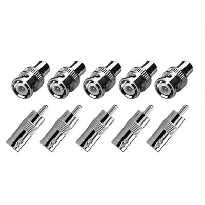 Immagine di SIENOC 5 pezzi Adattatori Connettori BNC maschio a RCA Femmina+ femmina Video Adattatore convertitore Audio per sorveglianza CCTV (5PK+5PK Combinazione)