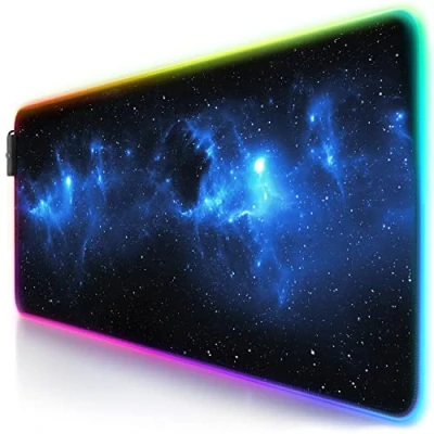 Immagine di TITANWOLF RGB Tappetino per Mouse da Gioco XXL Pad Gaming 800x300mm Stars11 LED Colori e Effetti di Luce Precisione velocità Lavabile Computer PC Laptop