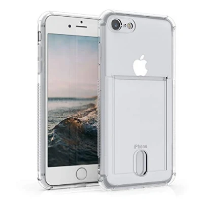 Immagine di kwmobile Cover compatibile con Apple iPhone SE (2022) / (2020) 8 7 Crystal Case in silicone TPU Custodia slot per carte trasparente