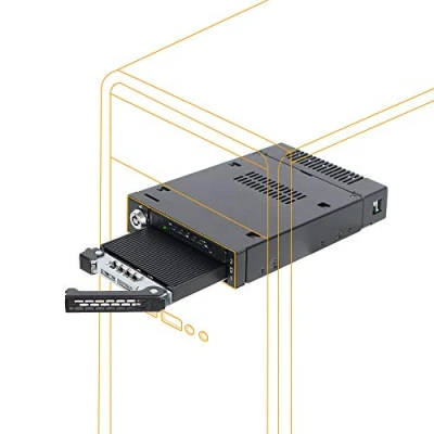 Immagine di ICY DOCK Mobile Rack, robusto enclosure rack in metallo per 2 SSD NVMe M.2 PCIe 4.0 , x SlimSAS SFF 8654 4i, da 30 mm a 110 alloggiamento esterno 3,5&quot; ToughArmor MB834MK B V2