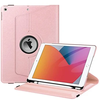 Immagine di FINTIE Rotating Custodia per iPad 10.2 Pollici 9a / 8a 7a Generazione (2021 2020 2019) con Built in Pencil Holder 360 Gradi di Rotante Cover Protettiva Case Auto Svegliati/Sonno, Oro Rosa