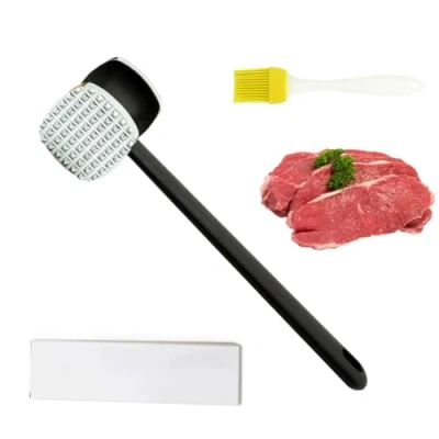 Immagine di VIVIIHOO Batticarne in acciaio inox double face, per bistecca, pollo, maiale, tritatutto con manico antiscivolo (YML QXW0150)