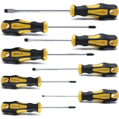 Immagine di CCLIFE 8 Pezzi Set di Cacciaviti Magnetici CR V 4 a Testa Piatta 2 Croce Pozidriv cacciavite magnetico con valigetta