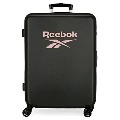 Immagine di Valigia Reebok Beverly Media Nera 48x68x26 cm Rigida ABS Chiusura laterale a combinazione 70L 3 kg 4 Ruote