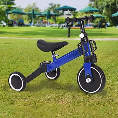 Immagine di Triciclo 3 in 1 regolabile altezza, per Bambini a partire da anno con asta di spinta (blu)
