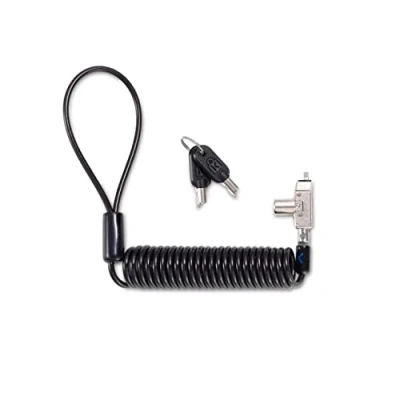 Immagine di Kensington Slim N17 2.0 Lucchetto Portatile per Slot a Forma di Cuneo 2 Laptop Dell, con Chiave e Cavo Sicurezza in Acciaio al Carbonio da 1,8 m Retrattile Avvolgimento Automatico