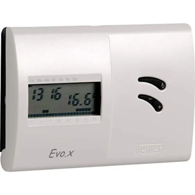 Immagine di VEMER VN118600 EVO.X Cronotermostato da Parete con Programmazione Settimanale, Alimentazione a Batteria, Bianco