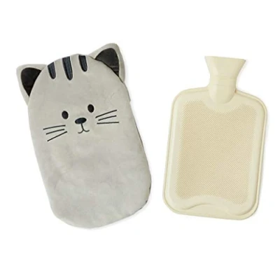Immagine di Balvi Borsa Acqua Calda Kitty Colore Grigio Bottiglia di con Una Copertina Morbida a Form