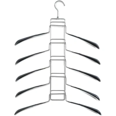 Immagine di Avilia Grucce Appendiabiti Multiple Salvaspazio con Gancio Girevole Armadio in Metallo, Design Elegante Argento, 43x58.5cm, Organizzazione Ottimale e Resistente