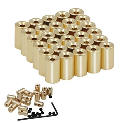 Immagine di EuTengHao 30 pezzi bloccaggi perno perni posteriori di bloccaggio portaspilli chiusura bloccaggio, custodi (9 mm x 5,5 mm, oro)