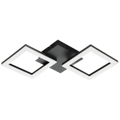 Immagine di Eglo connect z Smart Home LED soffitto Paranday Z, ZigBee, app e controllo vocale Alexa, colore luce regolabile (bianco caldo o freddo), dimmerabile, lampada in bianco nero, 47 x 23 cm