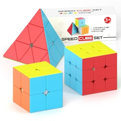 Immagine di Vdealen Cubo Magico 2x2 3x3 Piramide Magic Cube, Lisci Speed Cube per Principianti e Utenti Avanzati di Velocità, Regalo Bambini Adolescenti Adulti(nessun Adesivo)