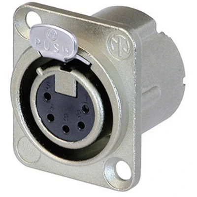 Immagine di Neutrik NC5FD LX Connettore XLR Presa a pannello contatti dritti Numero Poli (num): 5 Argento 1 pz.