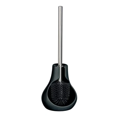 Immagine di WENKO Set da toilette Drop Neo Nero ceramica Portascopino WC