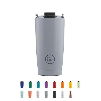 Immagine di Cool Bottles Tumbler Bicchiere Termico in Acciaio Inossidabile 550 ml Pastel Grey Tazza da Caffè Coperchio Ermetico Bevande Fredde 10 ore e Calde 5 Finitura Antimacchia