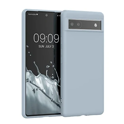 Immagine di kwmobile Custodia Compatibile con Google Pixel 6a Cover Back Case per Smartphone in Silicone TPU Protezione Gommata blu chiaro