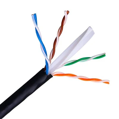 Immagine di AISENS A135 0263 Cavo di Rete Esterno Impermeabile RJ45 (Rigido AWG24, Bobina da 100 m per l&#039;installazione, Resistente ai Raggi UV, Colore: Nero