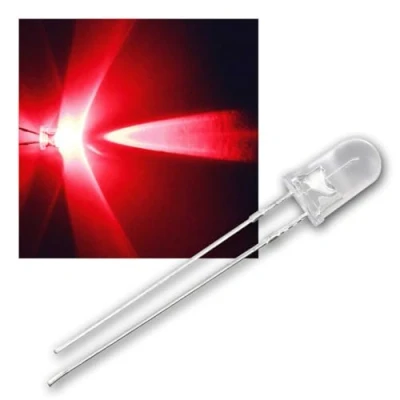 Immagine di world trading net 25 LED 5mm Rosso Trasparente Tipo WTN 5 12000r, diodo emettitore di Luce, cablato, Luminoso, Come componente