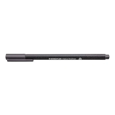 Immagine di STAEDTLER penne grigie Triplus fineliner, punta fine rinforzata in metallo 0.3mm, fusto triangolare ergonomico, colori brillanti ideali per bambini, confezione da 10 334 8