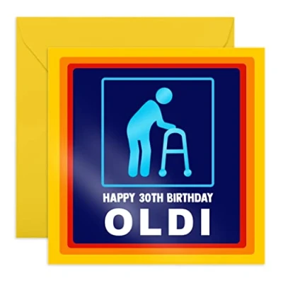 Immagine di Central 23 Divertente biglietto di compleanno per 30 anni &quot;Happy 30th Birthday Oldi&quot; Regalo i suoi trentesimi Aging Jokes for Wife Friends in their Thirties Con simpatici adesivi