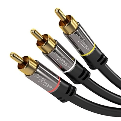 Immagine di KabelDirekt 2m Cavo Audio (Cavo Supporta Audio, Video e Stereo, connettore da 3 RCA a RCA, trasmettere Sia i segnali Che quelli Video), PRO Series