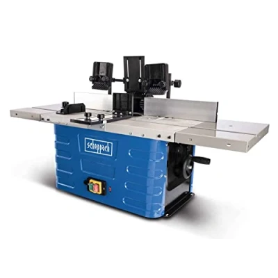 Immagine di Scheppach Fresatrice da tavolo HF60, 230 V, 1500 W, pinze 6/8/12 mm, altezza mandrino max. 40 regolazione variabile della velocità 11500 a 24000 min 1, con estensioni