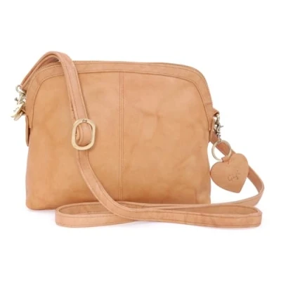 Immagine di Gigi Vera Pelle Borsa a Tracolla da donna/Borsa Mano/con ciondolo forma di cuore/Tracolla regolabile 10190 ANTIQUARIATO MIELE (MARRONE SCURO)
