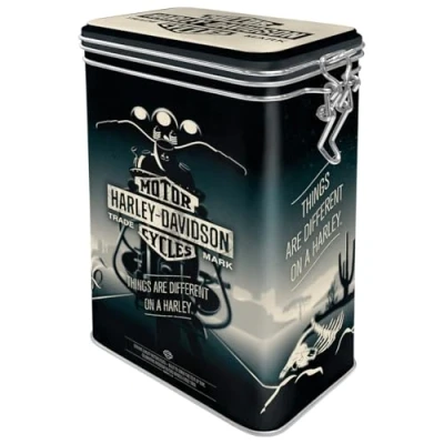 Immagine di Nostalgic Art Contenitori da caffè retrò Harley Davidson Different Idea Regalo per Amanti di Moto, con Coperchio Salva Aroma, Design Vintage, 1,3 l