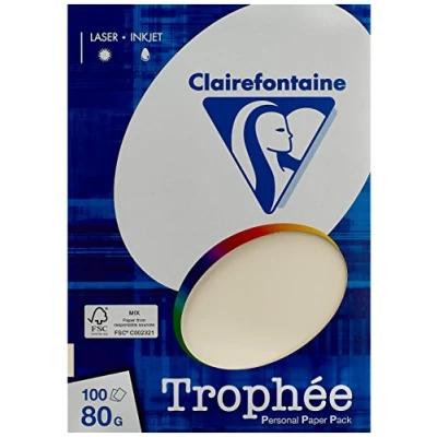 Immagine di Clairefontaine 4104C PPP Carta formato DIN A4, 80 g/m², confezione da 100 fogli, colore: Avorio
