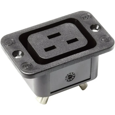 Immagine di Kaiser 766/63/sw/C Connettore IEC 766 Presa verticale Tot poli: 2 + PE 16 A Nero 1 pz.