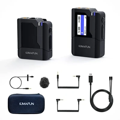 Immagine di KIMAFUN Microfono Wireless Lavalier, Lapel Mic Monitoraggio in Tempo Reale per DSLR, Videocamera, Smartphone, YouTube, Tiktok, Facebook Live Stream, Registrazione Video Vlog G50 1(1TX+1RX)
