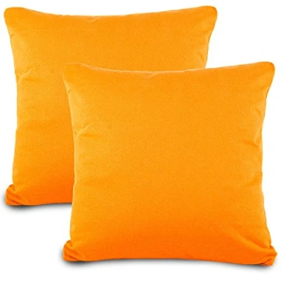 Immagine di aqua textil Classic Line Set di 2 federe per Cuscino, 80 x cm, in Cotone, Colore Arancione