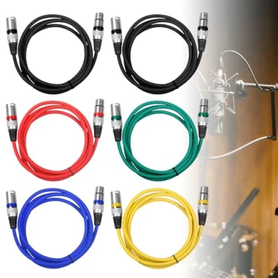 Immagine di 6Pack Cavo XLR, XLR Bilanciato, Microfono Cavi DMX Per Luci Da 3 Pin Maschio A Femmina, Registratore Studio, Microfono, Di Altoparlanti Illuminazione Scenica