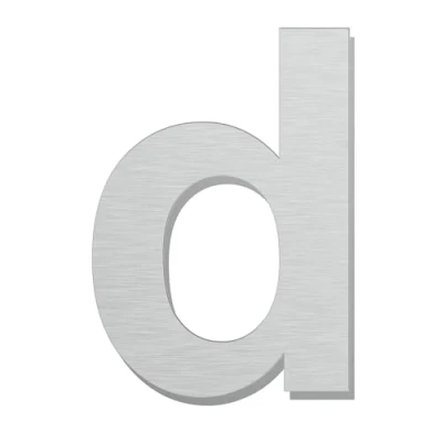 Immagine di spazzolato moderno numero civico 4 pollici 102 mm altezza, in solido acciaio INOX 304, galleggiante aspetto e facile da installare(Lettera d)