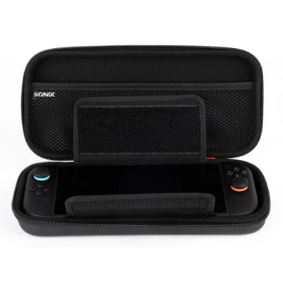 Immagine di Konix Custodia di protezione e trasporto per console Nintendo Switch, Switch OLED 2 Rete accessori 8 scomparti giochi Nero