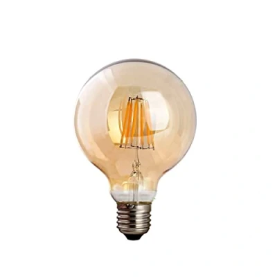 Immagine di LEDSone G95 E27 8W Edison Style Filamento LED Classica forma di globo Lampadina retrò vintage ambrata 2700K Lampadine a vite bianco caldo