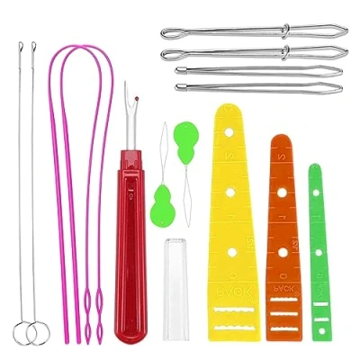 Immagine di Infila Ago, Aghi per Cucire a Mano Strumenti Infilare la Cordicella i Cucito Accessori Sarta di Includono Infilatrici Pinzette Infilatrice Piatta Giradischi