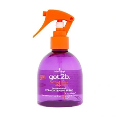 Immagine di Schwarzkopf Got2b Crazy 4 Sleek Days Heat Activated Straightening Spray 200ml by GOT 2B