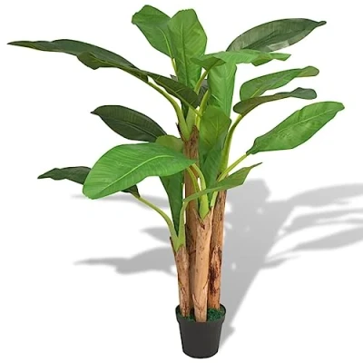 Immagine di vidaXL Albero di Banane Pianta Artificiale con Vaso 175 cm Verde Fiori Finti